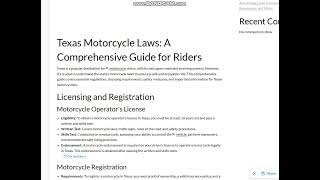 Texas Motorcycle Laws A Comprehensive Guide for Riders [upl. by Chatav]