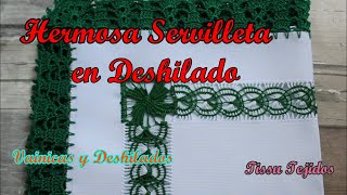 SERVILLETA PARA BODA 2VAINICAS Y DESHILADOSBORDADOS TissuTejidos [upl. by Siari]