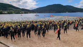 Départ du triathlon distance olympique de Gérardmer 2024 [upl. by Aimat]