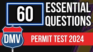 DMV Permit Test 2024 60 Essential Questions [upl. by Ellehcor697]