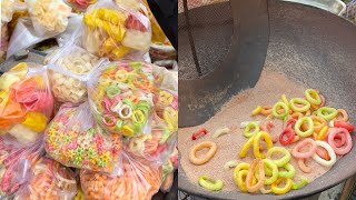 Childhood snacks Colorful Fryums in Sand  Street Food of India  बिना तेल में तले बनाये कोई भी पापड़ [upl. by Annala]