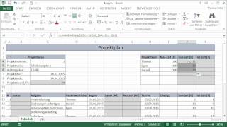 Erstellung eines Projektplans mit Excel  Teil 4 [upl. by Eldreeda83]