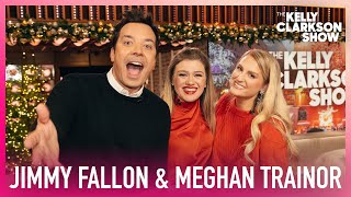 Meghan Trainor Jimmy Fallon amp Kelly Clarkson Impromptu Sing Silent Night [upl. by Nosnaj]