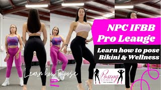 NPC IFBB Bikini amp Wellness  How to pose  Posing Coaching Worldwide  Full stage walk routine [upl. by Sumerlin]