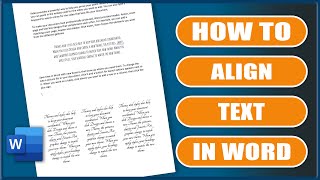 How to ALIGN TEXT in Word  TEXT BOXES  Centre Text in MS Word [upl. by Fidellas]