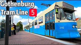 ⁴ᴷ⁶⁰ Exploring Gothenburg Tramways Line 5 [upl. by Leonelle]