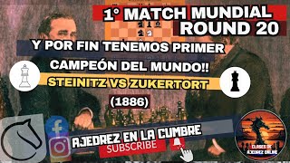 STEINITZ 1  0 ZUKERTORT 1886 ROUND 20 FIDE 1° Match  Título de Campeón del mundo [upl. by Nye]