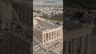 Vertical video Athens Greece Acropolis of Athens in the light of the morning sun Summer Aeri [upl. by Aloise]