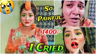 I Went to The WORST Reviewed MEHENDI Makeup Artist 😭 I CRIED 😱 GONE Painful 🤮 Rs 1400 [upl. by Mulford]