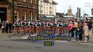 Argyllshire Gathering amp Oban High School Pipe Band  Oban Scotland  2023  YouTubeHighFive [upl. by Annayd]