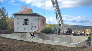 Look At That View Modular Home Crane Day  PART 2 realestate modular home buffalo [upl. by Notecnirp]