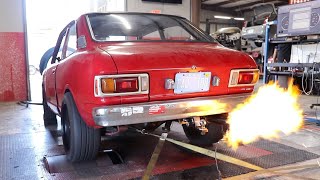 1974 Rotary Swapped Corolla Hits The Dyno [upl. by Jobina]