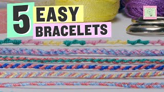 5 easy friendship bracelets – beginner friendly video tutorial [upl. by Rohpotsirhc]