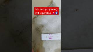 My first pregnancy test was positive🤰🧿 youtubeshorts pregnencyreveal emotional preganancy viral [upl. by Leeth39]