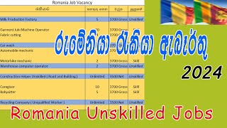 Romania Unskilled Job 2024  Romania Unskilled Job vacancy 2024 [upl. by Oizirbaf779]