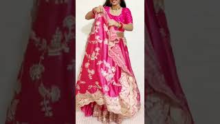 Saree drape new style Saree drape in lehenga style How to wear saree drape  2 min me saree drape [upl. by Eselahc567]