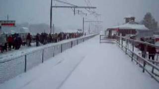 MUST SEE Acela with tons and tons of horn flying through the snow [upl. by Oakie]