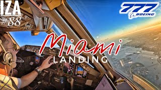 B777 MIA 🇺🇸 Miami  LANDING 12  4K Cockpit View  ATC amp Crew Communications [upl. by Aniuqahs]