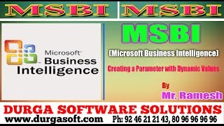 MSBI Tutorial online trainingCreating a Parameter with Dynamic Values by Ramesh [upl. by Marline]