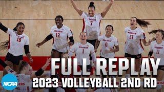 Wisconsin vs Miami FL 2023 NCAA volleyball second round  FULL REPLAY [upl. by Arym]