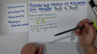 Fatores que afetam a velocidade das reações SN1 e SN2 [upl. by Eilyw]