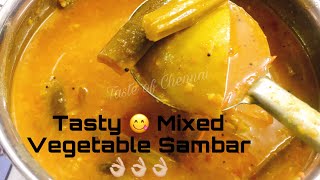 Sambar Recipe in Tamil  South Indian Sambar Recipe Chennai Style  Mixed Vegetable Sambar Recipe [upl. by Andrej]