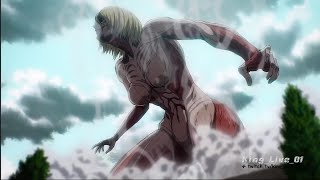 Annie and Reiner Transformation  Attack On Titan Episode 85 [upl. by Arvie]