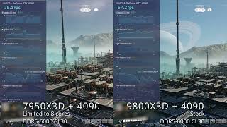 Satisfactory 7950X3D vs 9800X3D [upl. by Ahtrim]