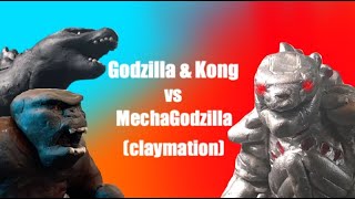 Godzilla amp Kong vs MechaGodzilla claymation [upl. by Georgena829]