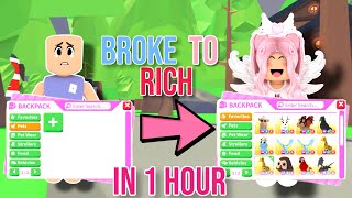 The BROKE to RICH Challenge in Adopt Me We got a MEGA LEGENDARY [upl. by Bennion]