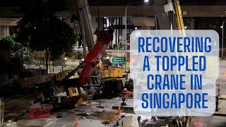 Watch 2 LARGE Mobile Cranes rescue a TOPPLED Crane in Singapore  SPECIAL VIDEO [upl. by Puett]