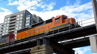 GO VIA CN amp BNSF above the Guelph Junction Railway [upl. by Wait]