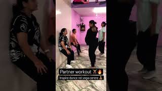 Partner workout chair pose nd jumping jackweightlossjourney shortvideo ytshorts [upl. by Enaid]