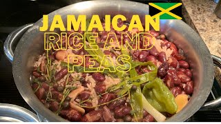 cooking rice and peas jamaican style with coconut milk authentic recipe [upl. by Herrera]