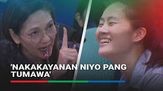 Seryosohin niyo Laughing Shiela Guo gets stern reminder from Hontiveros [upl. by Mw591]