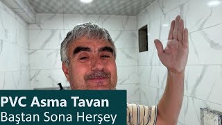 Banyo için PVC plastik asma tavan lambiri nasıl yapılır  PVC tavan kaplama ilk defa yaptım [upl. by Iover364]