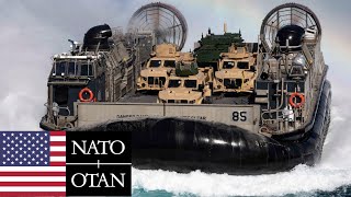 NATO US Marines land in Estonia in LCAC landing craft [upl. by Eedeed]