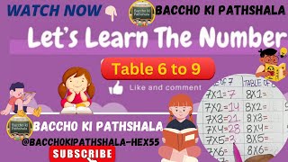 Math tablesMultiplication tableMaths for kidsTable from 6 to 9 ✅ [upl. by Irallih]