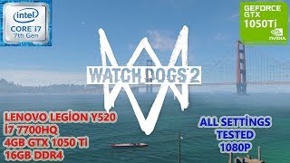 Watch Dogs 2 i7 7700HQ GTX 1050 Ti All Settings Tested [upl. by Erich433]