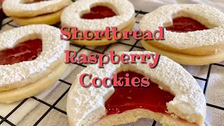 Shortbread Raspberry Cookies  Easy Recipe Tutorial [upl. by Atnauqahs]