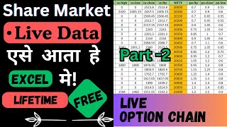 Live Option Chain Data in Excel  How to pull Option Chain Data in Excel Part2optionchainanalysis [upl. by Bourgeois203]