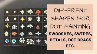 How to make different shapes in dot mandala painting PART 1 Swooshes swipes petals squares [upl. by Currie]