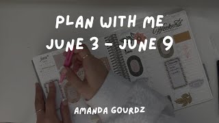 Weekly Plan With Me  June 3  9  Erin Condren Hourly  Happy Planner  PlannerKate [upl. by Amsirac]