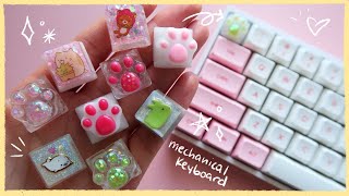 Making Custom Key Caps with Resin for the First Time ✨ CoolRiceBunnies Kawaii DIY Watch Me Craft [upl. by Jeffcott281]