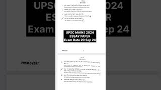 UPSC mains 2024 Essay paper Essay paper  upsc Essay paper [upl. by Lachman]