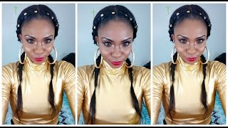 HOW TO Two Cornrowbraids Using A Wig [upl. by Ynnos567]