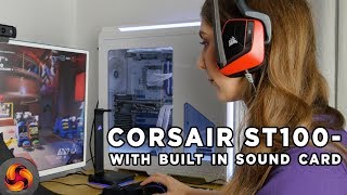 Corsair ST100 RGB Premium Headset stand  with built in soundcard [upl. by Amund]