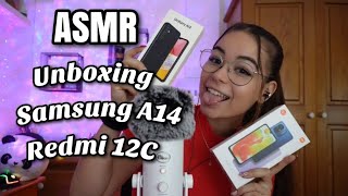 ASMR UNBOXING SAMSUNG A14  REDMI 12C📱 Tapping amp Talking  ASMR en español para dormir  Pandasmr [upl. by Perl170]