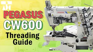 Pegasus CW600 Cylinder Bed Coverstitch Threading Guide [upl. by Alesram]