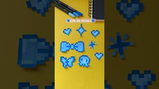 diy pixel art stickers 🩵💙 shorts diy pixelart sticker stickers diysticker diycraft craft [upl. by Edlyn]